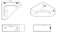 Étagère d'angle en acier inoxydable chromé, paniers de rangement pour salles de bain, design multifonctionnel, respectueux de l'environnement, dimensions 170x170x70mm
