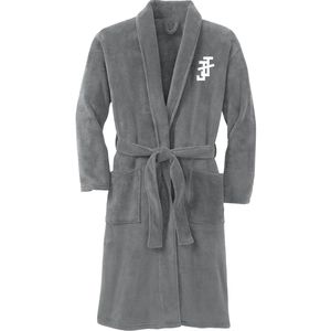 Bata de baño de felpa de lujo para mujer Jack and Jill, cálida y acogedora, de manga larga con cuello chal, cintura con lazo y bolsillos delanteros - Product Image 1