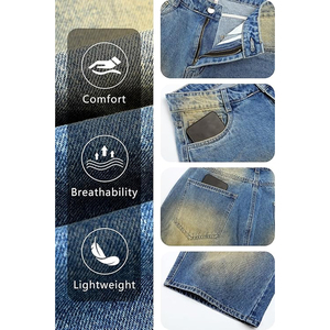 Shorts en jean délavé unisexe coupe ample style streetwear vintage en coton pour la vente en gros - Product Image 5