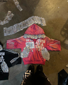 ชุดกีฬา Y2K สำหรับผู้หญิงและผู้ชาย ชุดเซ็ต 2 ชิ้น เสื้อฮู้ดดี้โอเวอร์ไซส์และกางเกงวอร์มสไตล์ฮิปฮอป ชุดลำลอง - Product Image 5