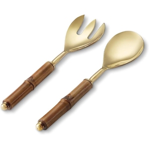 Juego de Servidores de Ensalada de Ratán de Primera Calidad, Hechos a Mano, de Aluminio Pulido y Estilo Vintage, al Mejor Precio - Product Image 4