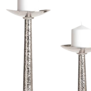 Support à bougies moderne et élégant pour la décoration intérieure, porte-bougie de haute qualité, finition argentée, en aluminium coulé, fait main et personnalisé. - Product Image 3