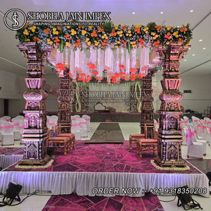 Magnifique Mandap de mariage indien du sud, porte moderne, scène ouverte pour les mariages en intérieur, scène extérieure pour les mariages traditionnels - Product Image 3