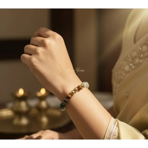 Pulsera de cuentas de citrino natural Dhan Yog, pulsera de cristal curativo hecha a mano, venta al por mayor desde India - Product Image 4