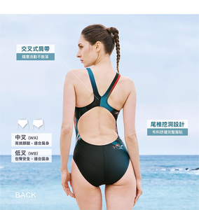 Maillot de bain une pièce Rash Guard pour femme, coupe crop top, manches longues, imprimé géométrique, 84% polyester + 16% élasthanne, séchage rapide, vente en gros - Product Image 3