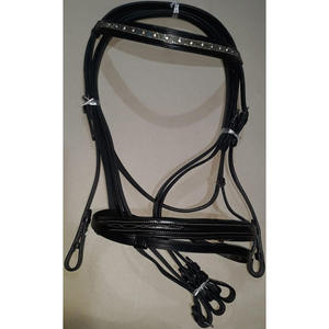 Brida Inglesa de Cuero para Caballo con Cristales Negros MH Global Exports MH-HB-89 Logotipo Personalizado Disponible - Product Image 2