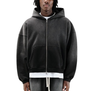 Fabricante de sudaderas con capucha personalizadas con efecto acid wash, proveedor de ropa urbana premium con capucha y cremallera, acid wash - Product Image 1
