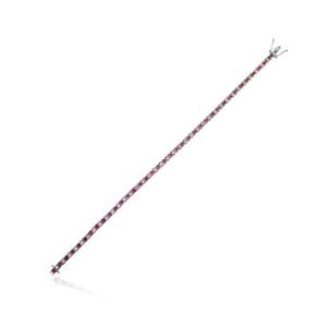 18K Gold <b>Ruby</b> and Diamond Fashion Tennis <b>Bracelet</b> - Product Image 6