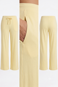 Pantalones de pana para mujer 2026, de cintura alta, pierna ancha, corte regular, casuales, ecológicos, transpirables, con cierre de cordón, 100% pantalón - Product Image 4