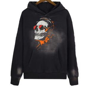 Conjunto de Sudadera con Capucha y Pantalones Deportivos para Hombre, Estampado de Calavera, Algodón French Terry, Estilo Urbano, Ropa de Otoño, Conjunto de Dos Piezas Oversize - Product Image 3