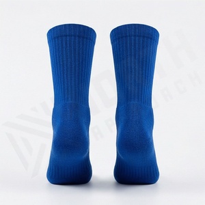 Blue Crew <b>Socks</b> Solid Color Knitted Breathable Casual Daily Wear Adults Regular Style - Product Image 2