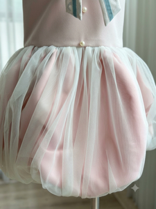 Vestido tutú rosa para niñas, vestido de fiesta sin mangas con cuello de marinero y lazo, falda de malla, vestido de cumpleaños, vestido Koko San - Product Image 6