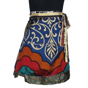 Summer Fashion Mini <b>Skirt</b> - <b>Uk</b> Fashion Mini <b>Skirt</b> - Indian Recycled Sari Mini <b>Skirt</b> Vintage Indian <b>Boho</b> Hippie Silk Mini <b>Skirt</b> - Product Image 3