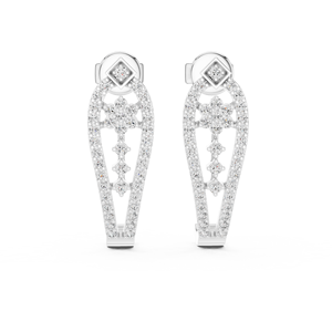 UNIQUE LAB GROWN DIAMOND RHODIUM PLATED LUXURY EAR <b>CUFFS</b> SET 18KT WHITE GOLD Certified DAILY/ PARTY WEAR GIFTING WOMEN CUT - Product Image 1