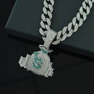 จี้รูปกระเป๋าเงินผู้ชาย Deep Jewels ประดับเพชรโมอิสซาไนต์ ชุบทอง พร้อมสร้อยเงินแท้ 925 สไตล์ฮิปฮอป ฝังเพชรแบบไมโคร อัญมณีแนวสตรีท - Product Image 3