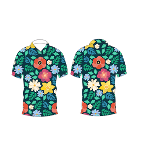 เสื้อโปโลผู้ชายพิมพ์ลายดอกไม้สีเข้มแขนสั้นเสื้อแฟชั่นฤดูร้อนลำลอง - Product Image 3
