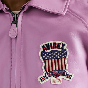 2026 Trendy Custom Embroidery Design Avirex Leather Jackets Comfortable Fit Windproof Avirex Leather Jackets - Product Image 5
