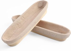 Paniers à pain ovales longs en rotin naturel avec doublures en lin amovibles pour la mise en forme de la pâte à baguette, en provenance du Vietnam - Product Image 4