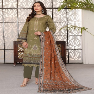 Daily Wears Collection d'été par Dr Haris Brand Costumes brodés de pelouse pakistanaise 3 pièces Volume d'usure ethnique Pehnawni pour la saison - Product Image 3