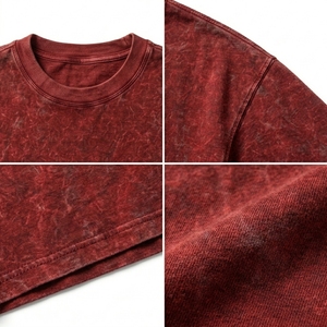 Camiseta Oversize con Lavado Ácido, Patrón Desgastado, Unisex, Manga Corta, Mezcla de Poliéster/Algodón, Estilo Casual Urbano, Verano, Lisa - Product Image 6