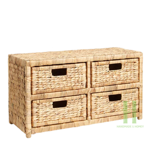 Cesta de almacenamiento de jacinto de agua tejida a mano para la organización del hogar Cesta de almacenamiento de armario ecológica del fabricante de Vietnam - Product Image 1