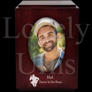 Urne funéraire en bois avec couvercle coulissant, finition cerise, taille moyenne pour adulte, pour cendres commémoratives, vente en gros - Product Image 4