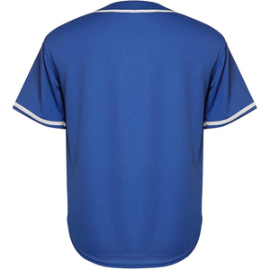 เสื้อเบสบอลคลาสสิกสีน้ำเงินรอยัล แต่งขอบสีขาว ติดกระดุมเต็มตัว ชุดกีฬาประสิทธิภาพสูง สำหรับทุกเพศ - Product Image 2