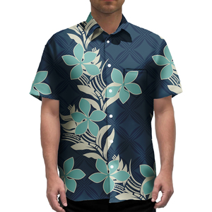 Chemise de golf décontractée pour homme en coton tricoté 100 % à manches courtes avec imprimé floral tropical, options grandes tailles pour l'été - Product Image 2