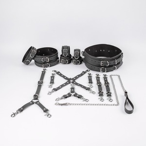 High Quality Genuine Leather Vintage Heavy Duty Restraints 16Pcs Sets Custom OEM <b>Bondage</b> <b>Kits</b> Adult Exotic Sex Products - Product Image 3