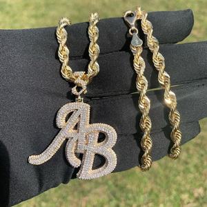 Iced Out Custom Name Latter Pendant Hip Hop Pendant 925 <b>Silver</b> Custom Mossanite Pendant <b>Necklace</b> Rapper Bling <b>Initial</b> Pendant - Product Image 1