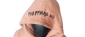 Sudadera con Capucha Gráfica Cruzada Naranja Durazno para Hombre, Estilo Urbano Vintage, de Gran Gramaje, Casual, de Manga Larga, Oversize - Product Image 5