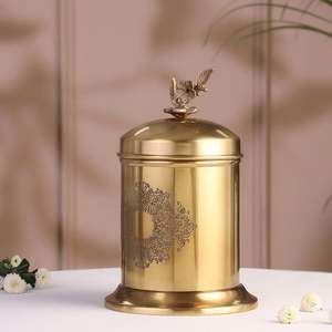 Tarro de Almacenamiento de Cocina de Cobre Hecho a Mano por Artesanos con Tapa, Contenedor de Despensa para Té, Café, Azúcar, Especias, Alimentos Secos, Organizador para el Hogar y Hoteles - Product Image 2