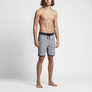 Short de bain décontracté pour homme à motif géométrique, séchage rapide, taille à cordon de serrage, longueur courte, taille mi-haute, en polyester tissé - Product Image 5