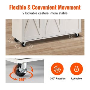 45.3 bianco \ "carretto da cucina a isola in legno massello Mobile Mobile Mobile Mobile Mobile Mobile con foglia a goccia portasciugamani portvia isole - Product Image 4
