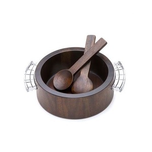 Handcrafted Wood Fruit Bowl Natural Finish Decorative Table Centerpiece for Kitchen <b>Counter</b> Dining Room Party Serving - Product Image 1