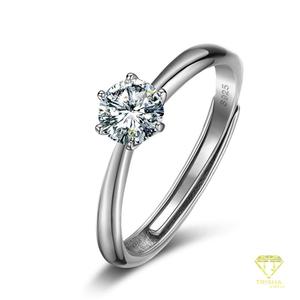 Classic Round Moissanite <b>Solitaire</b> Engagement <b>Ring</b> 925 Sterling <b>Silver</b> Bridal Jewelry Custom Wedding <b>Ring</b> for Women - Product Image 4