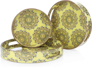 Plateau en MDF avec poignées pour buffet et service traiteur, design durable en résine imperméable, modèle d'Inde - Product Image 2