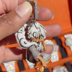 จี้ห้อยคอ CONCEPTION Luffy Iced VVS Moissanite เงินแท้ S925 ชุบทอง 14K สไตล์ฮิปฮอป ดีไซน์ตามสั่ง สำหรับทั้งชายและหญิง พร้อมใบรับรอง GRA - Product Image 6