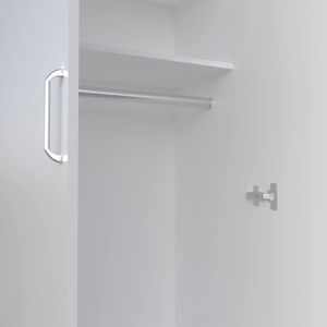 Armadio Bianco a 2 Ante con Asta Appendiabiti per Organizzazione Guardaroba - Product Image 6