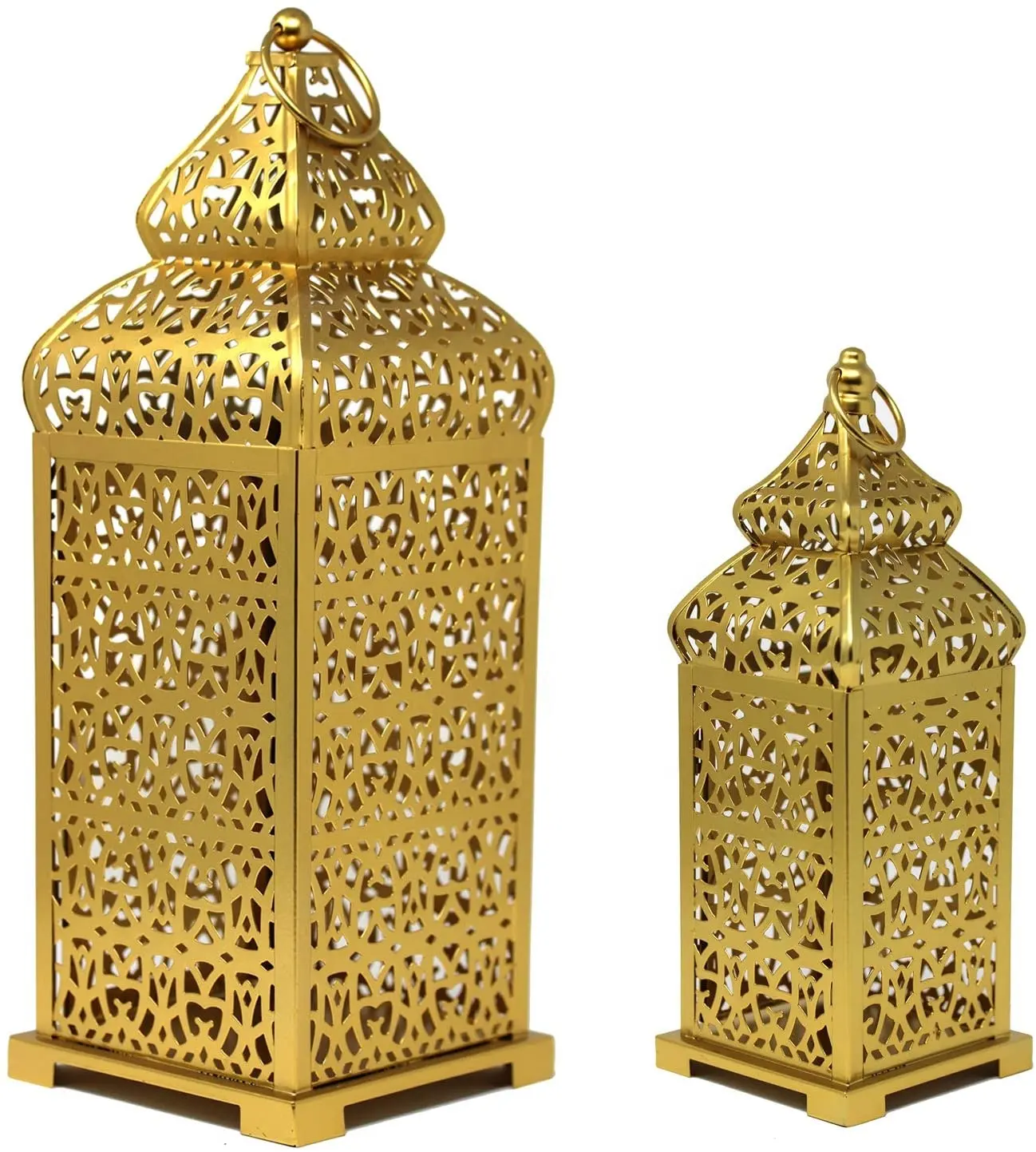 Gold Moroccan Table Candle Lantern Embossed design natural metal for home or office decoration customizable size and color