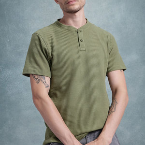 Minimal Style <b>Waffle</b> Knit Soft Fabric Modern Casual Wear T <b>Shirt</b> Soft Feel <b>Waffle</b> Weave Lightweight Summer Wear T <b>Shirt</b> - Product Image 1