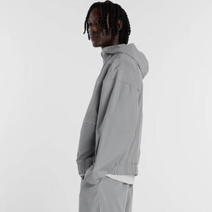 Custom Design Logo Slate <b>Grey</b> Full Zip Windbreaker Men's <b>Jackets</b> Breathable Lightweight Nylon Fabric <b>Waterproof</b> <b>Jacket</b> For Me - Product Image 2