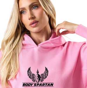 เสื้อฮู้ดสีชมพูอ่อนสำหรับผู้หญิง ผ้าฟลีซ แขนยาว สไตล์ลำลอง สตรีทแวร์ ทรงหลวม สัมผัสนุ่ม ใส่สบายทุกวัน - Product Image 3