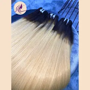 Extensiones de cabello liso de hueso de mejor grosor Paquetes Super doble dibujado, Peluca de encaje HD de cabello humano 613, Pelucas de cabello crudo, Gorro de peluca