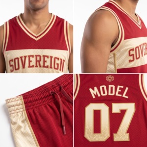 Ensemble de maillots de basket rétro personnalisés OEM pour hommes, en maille 190 GSM, style vintage universitaire, kit Hoops, vente en gros - Product Image 4