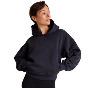 Custom <b>Women</b> Fleece Hoodie <b>Black</b> Oversized Pullover Sweatshirt <b>Long</b> <b>Sleeve</b> Casual Streetwear Warm Soft Hooded <b>Top</b> OEM - Product Image 2