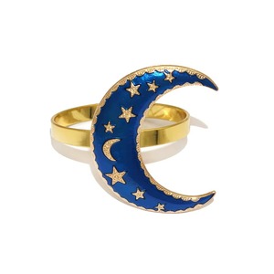 Anneau de serviette élégant sur le thème de la Lune Bleue, idéal pour les réceptions festives et les occasions spéciales, fabriqué en Inde. - Product Image 5