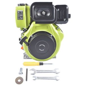 Motore Diesel Monocilindrico Verde 10HP 4 Tempi 418CC 6300W Avviamento a Strappo 3600RPM Raffreddato ad Aria con Avviamento Elettrico per Imbarcazioni Marine - Product Image 2