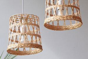 Handmade Bamboo Pendant Lamp Woven Hill Tribe Basket Light Eco Friendly Rustic <b>Ceiling</b> Lamp OEM Supplier Vietnam - Product Image 3