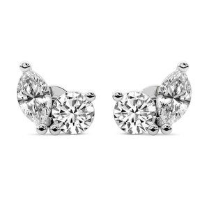Pendientes de Diamantes de Laboratorio con Corte Princesa, Doble Brillo, 100% Naturales, en Oro de 14k/18k/20k, Elegantes y de Lujo, Marca Gema Creative - Product Image 1